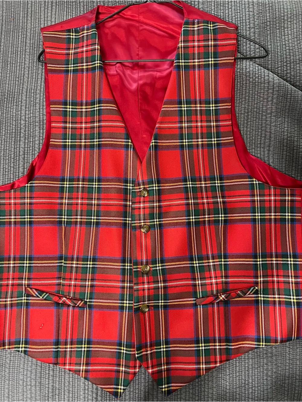 Vintage Tartan Plaid Vest / Waistcoat – Men’s XL (Estimated) no tags, inherited